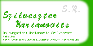szilveszter marianovits business card